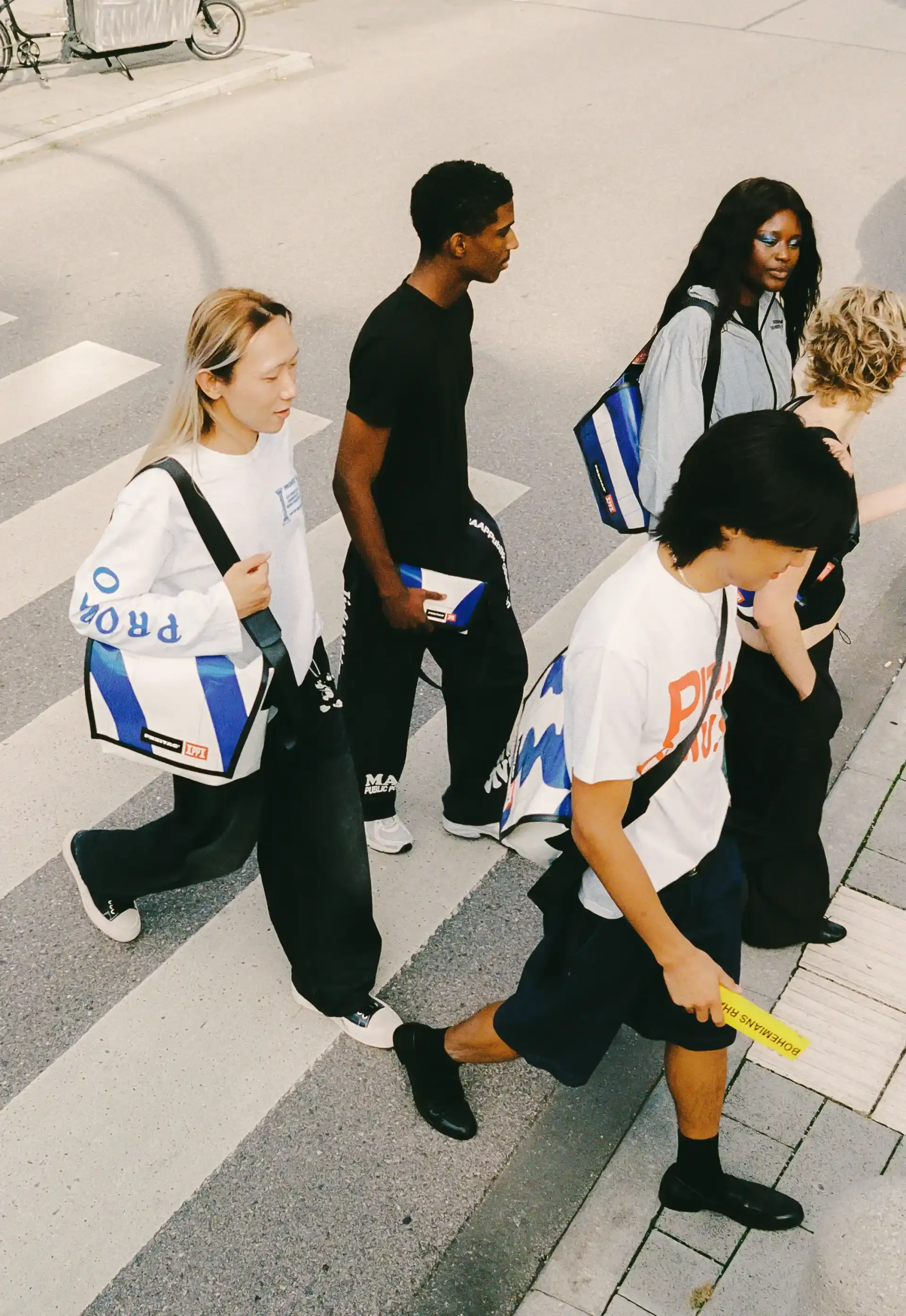 FREITAG AND PUBLIC POSSESSION RELEASE UPCYCLED BAGS image of the bag collaboration between Freitag and Public Possession, detailing production materials, styles, and the October 2026 release.