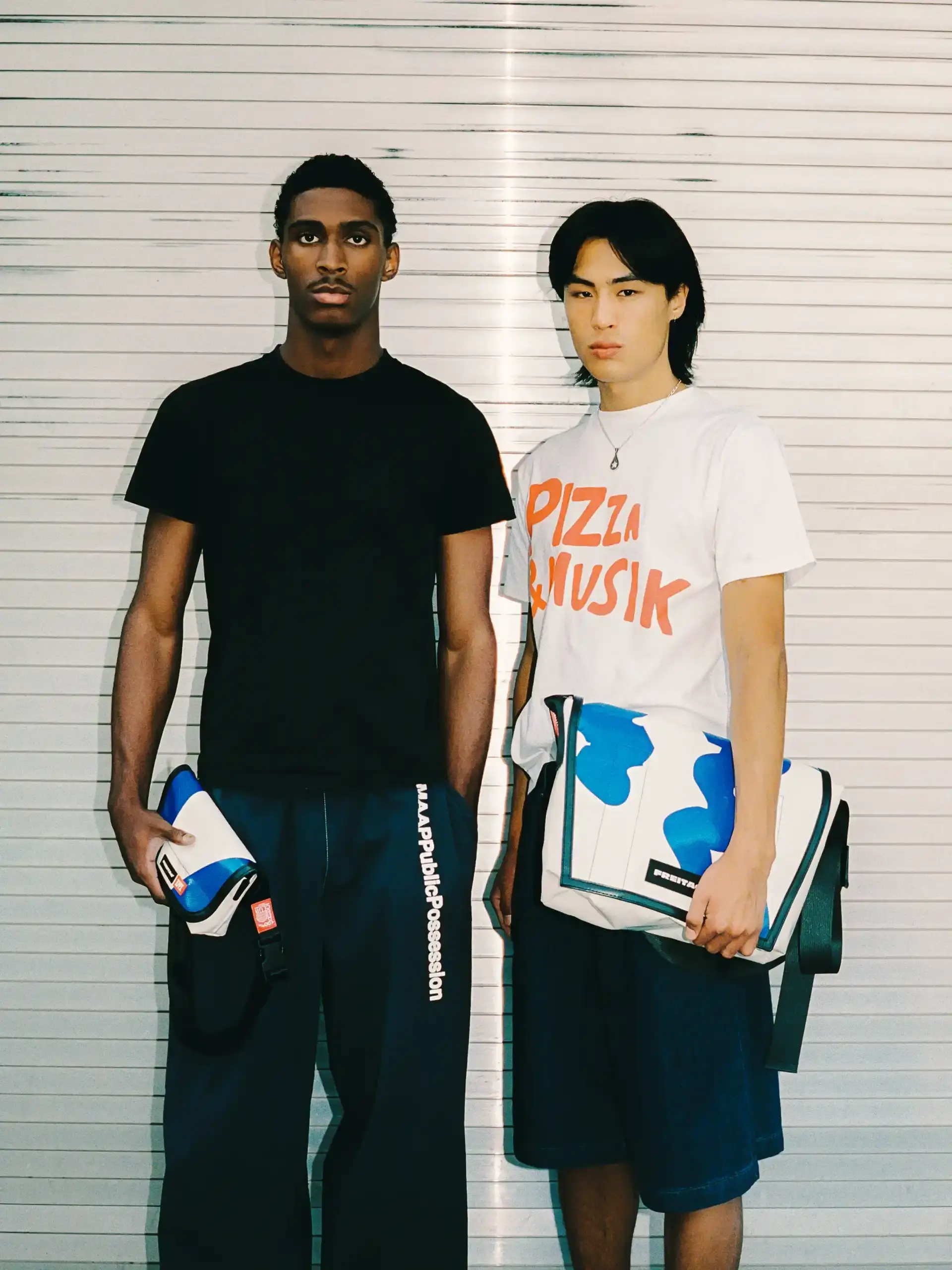 FREITAG AND PUBLIC POSSESSION RELEASE UPCYCLED BAGS image of the bag collaboration between Freitag and Public Possession, detailing production materials, styles, and the October 2026 release. (image 6 of 6)