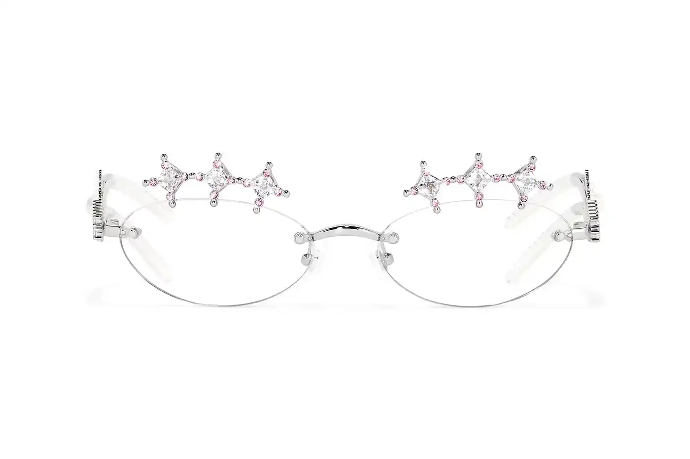 Gentle Monster Gentle Monster's 2025 Jewelry Collection article showcasing new sunglasses and optical frames with crystal embellishments, campaign details featuring Sena Nakajima, and release information. (image 3 of 12)