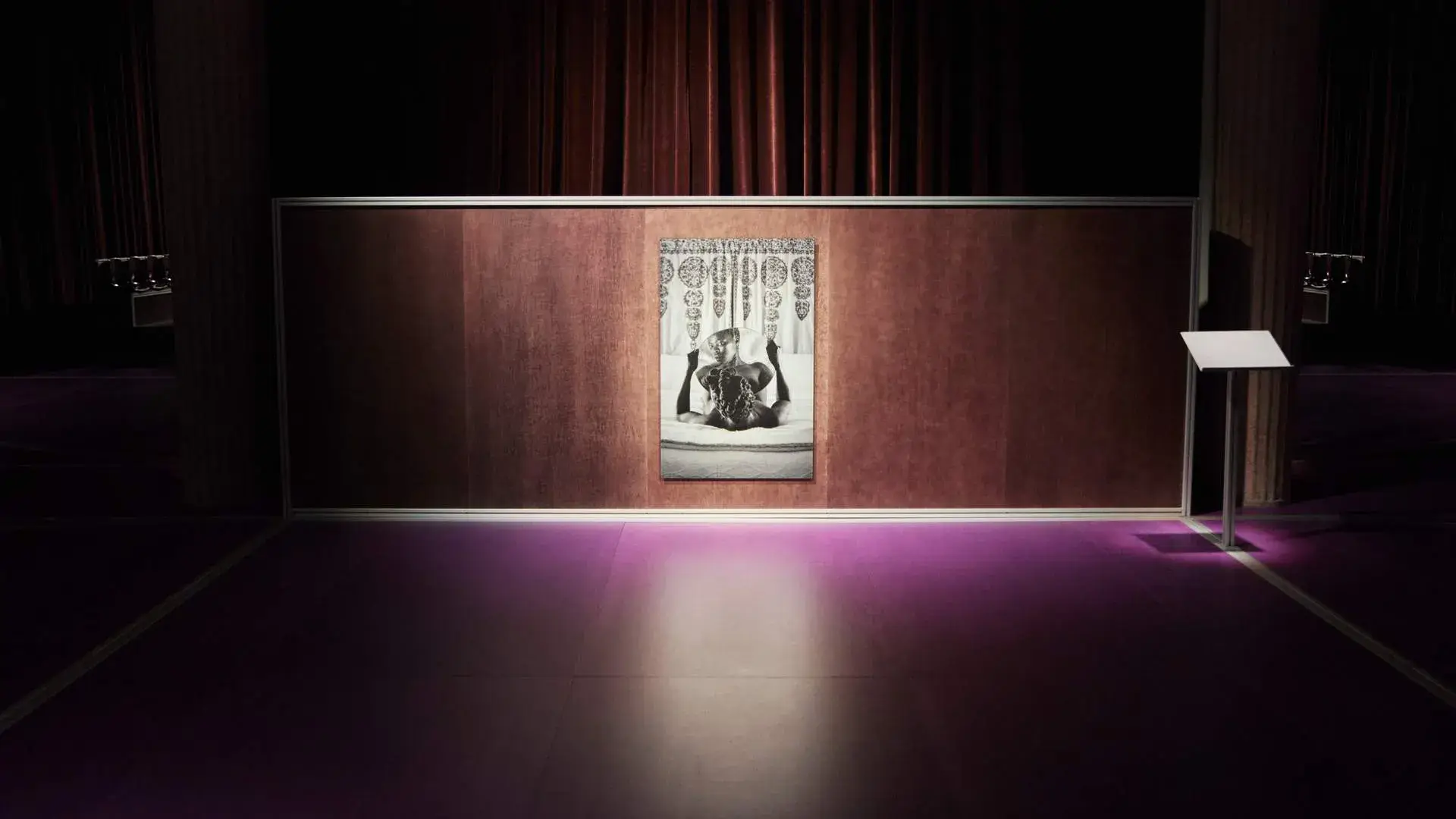 ALICE DIOP CURATES MIU MIU’S ART BASEL PARIS EXHIBITION image about Geste de Consolation, a free exhibition by filmmaker Alice Diop for Miu Miu at the Palais d’Iéna in Paris, open from October 21 to 25, 2026. The route has four spaces with film, photography, readings, dance, music and a bronze sculpture by Simone Leigh. (image 5 of 5)