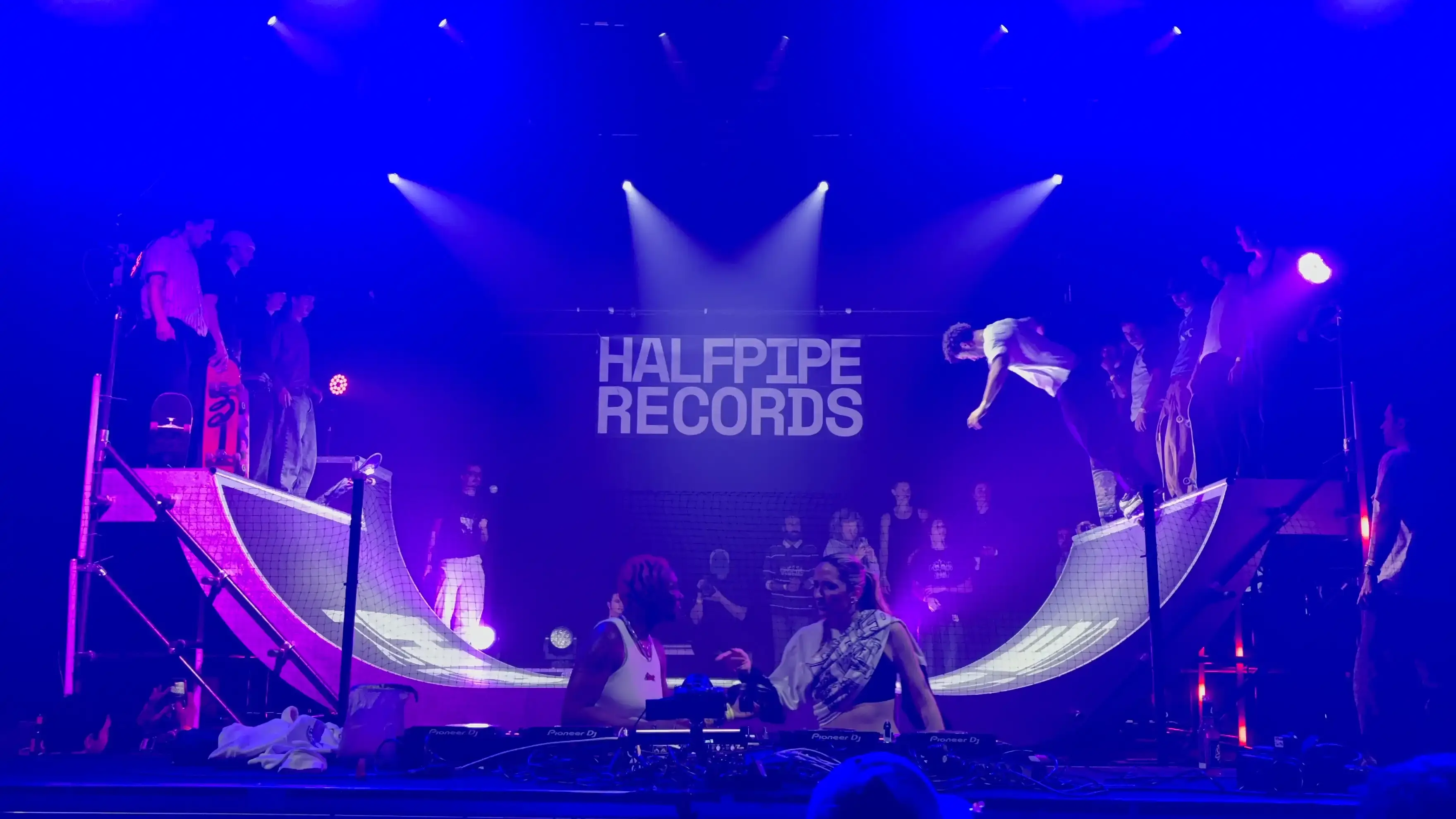 an image detailing a music and skateboarding event hosted by Halfpipe Records at Élysée Montmartre in Paris on March 14, 2026.