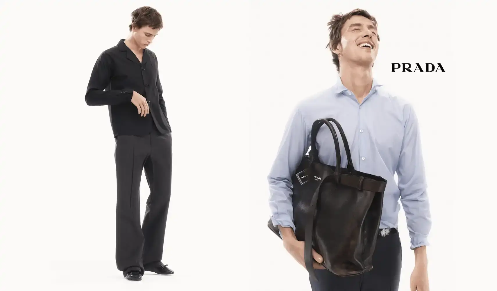 Discover Prada's Spring/Summer 2025 menswear campaign featuring Harris Dickinson, shot by Steven Meisel. A fresh take on authenticity in fashion through cinematic portraits.
