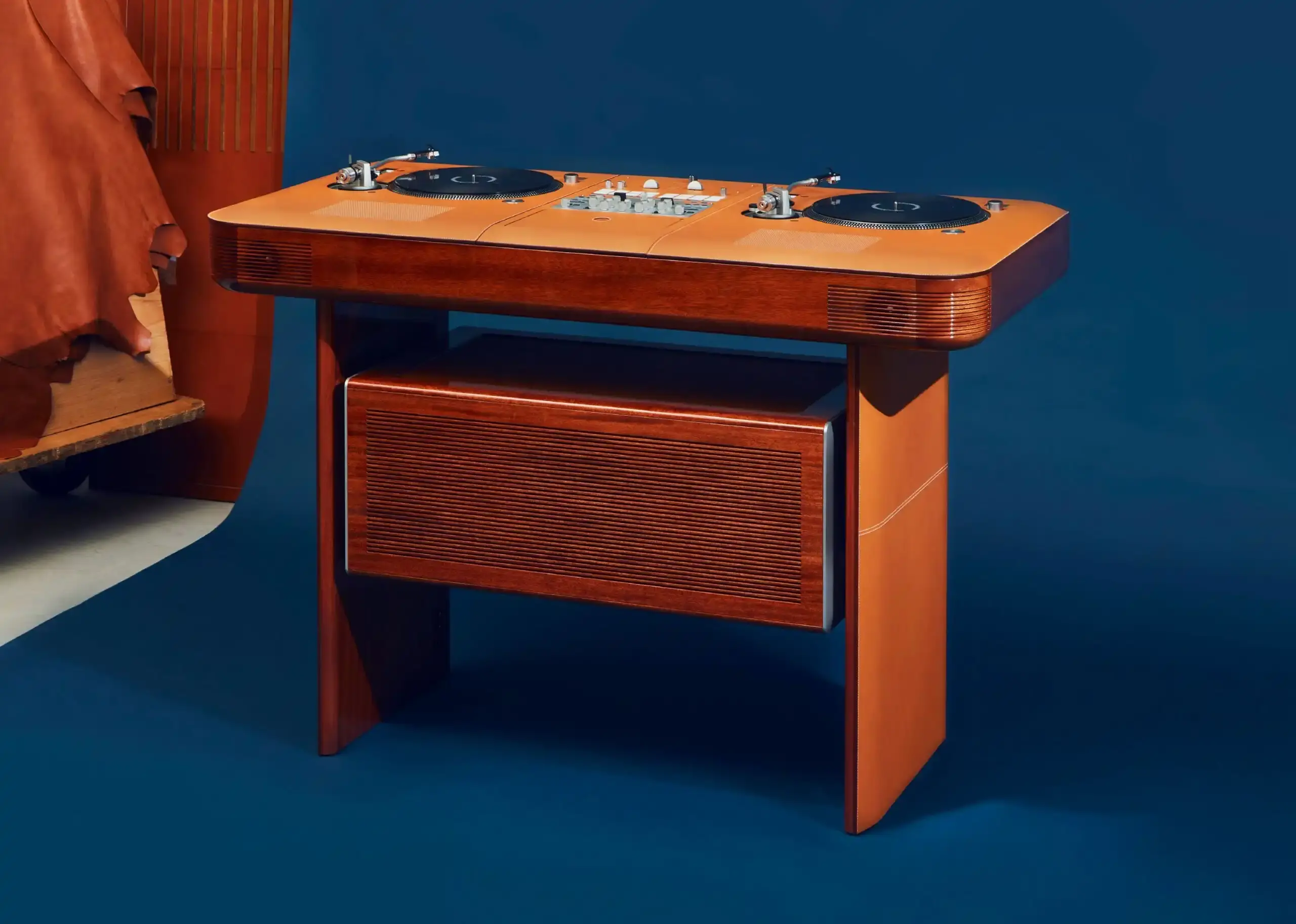 image detailing the new Hermès luxury DJ console, including materials, design philosophy, and store availability.