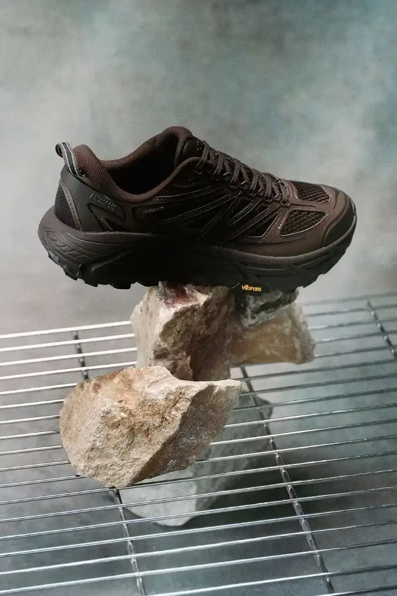 HOKA DROPS JAPAN-ONLY TRAIL RUNNERS IN BROWN HOKA releases two trail running shoes in a brown and grey color scheme, available only in Japan. The Speedgoat 2 and Mafate Speed 2 feature technical specs for runners and work as casual wear. (image 4 of 9)