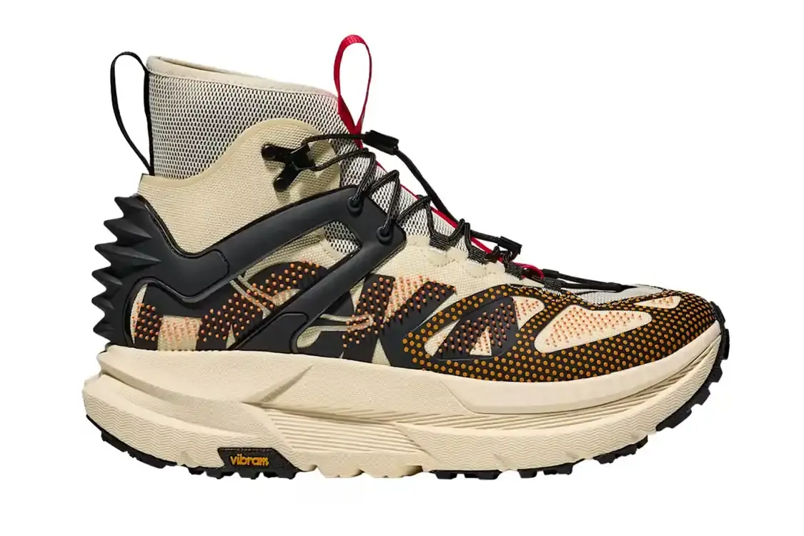 HOKA MAFATE X HIKE GETS VINTAGE YELLOW AND BLACK UPDATE HOKA's Mafate X Hike trail shoe now comes in a Vintage Yellow and Black colorway with technical features for hiking.