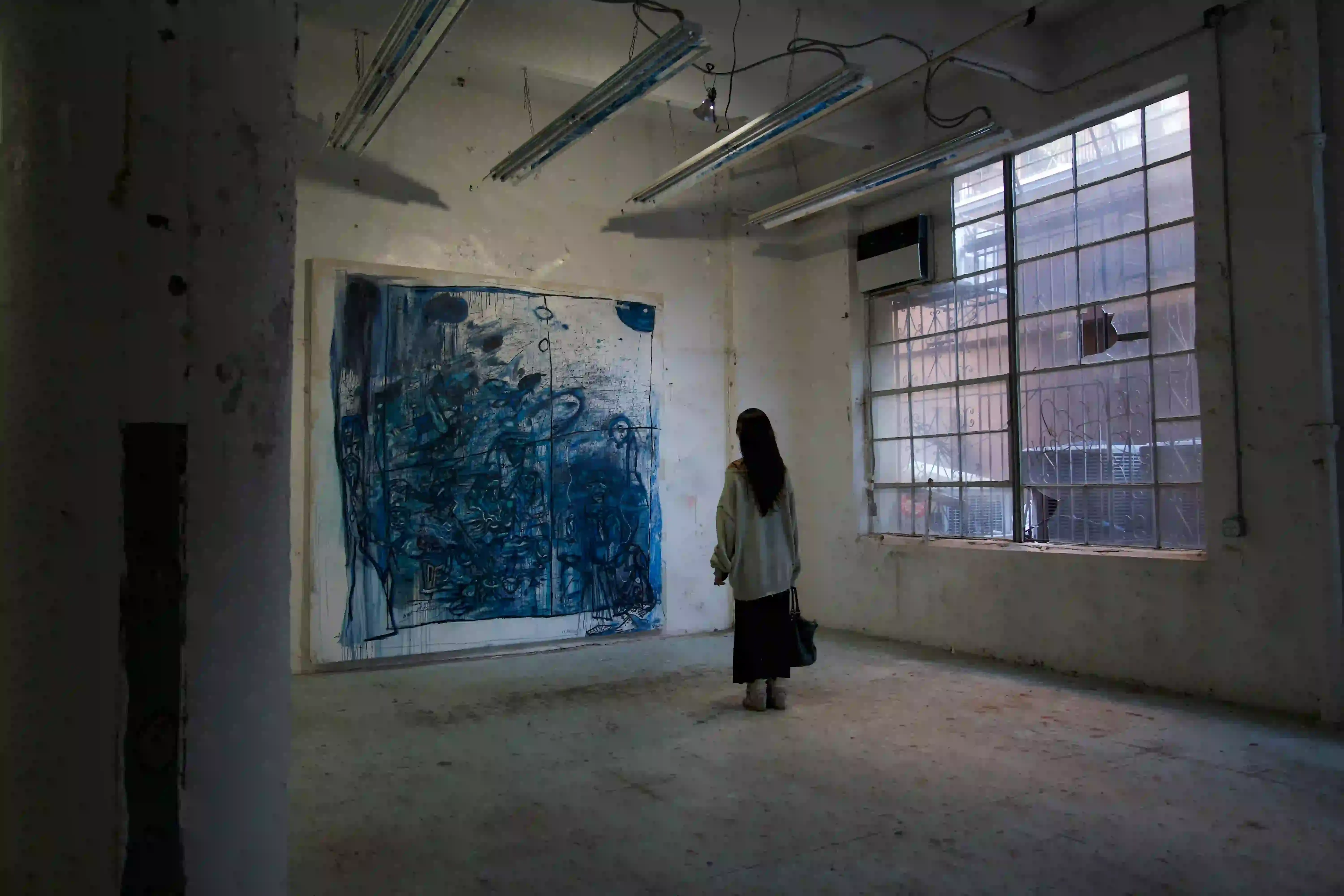 Portrait of artist Jet Le Parti, whose work spans writing, sound, and painting, creating art that reflects urban experience between Brooklyn, Berlin, and London. (image 7 of 11)