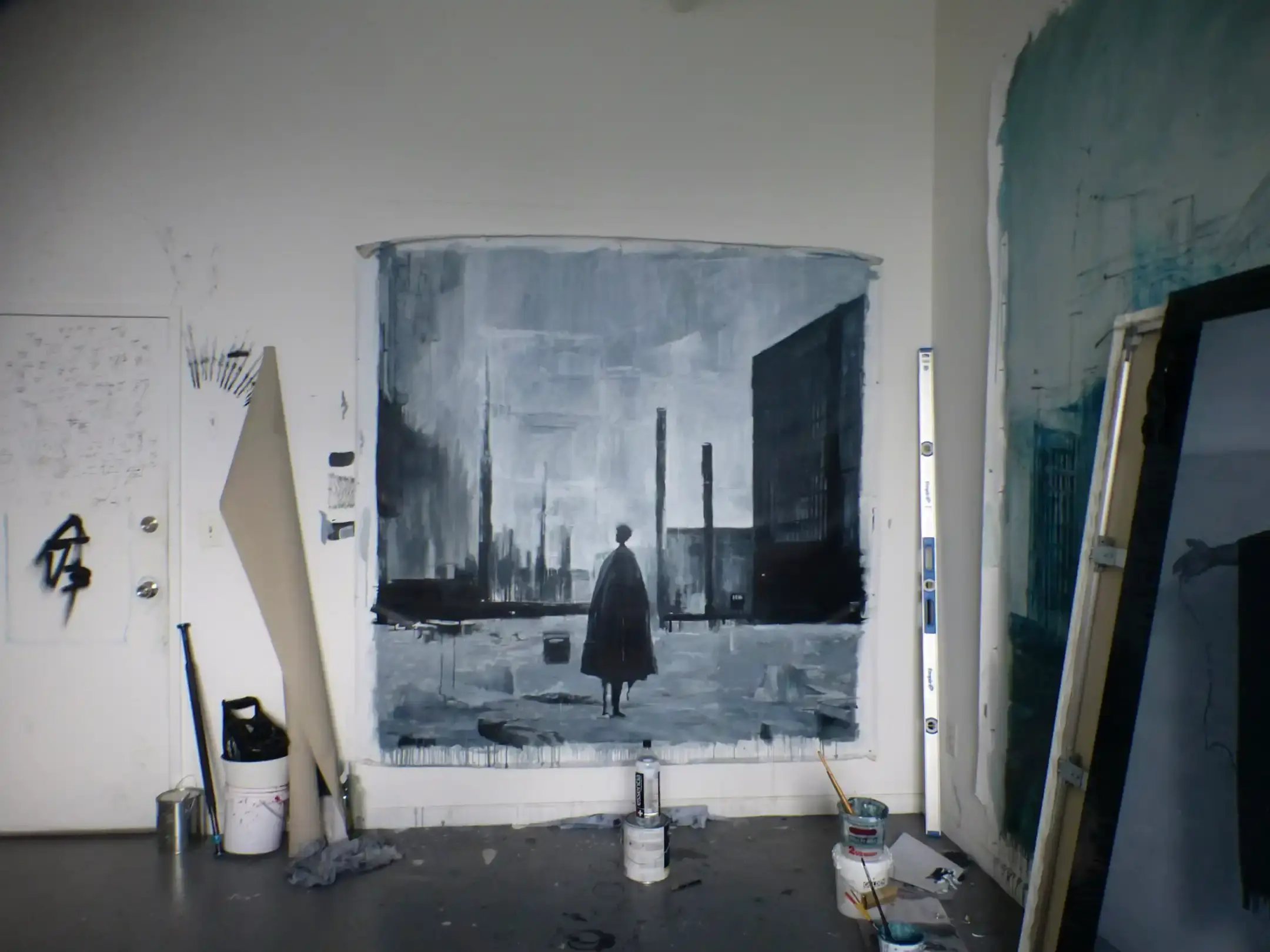 Portrait of artist Jet Le Parti, whose work spans writing, sound, and painting, creating art that reflects urban experience between Brooklyn, Berlin, and London. (image 6 of 11)