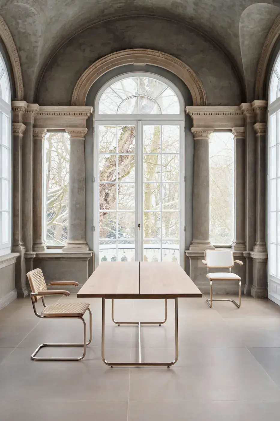 JIL SANDER AND THONET FURNITURE COLLECTION image of the Jil Sander and Thonet JS. THONET furniture collection expansion, detailing the S 411 chair and S 1070 table. (image 3 of 16)