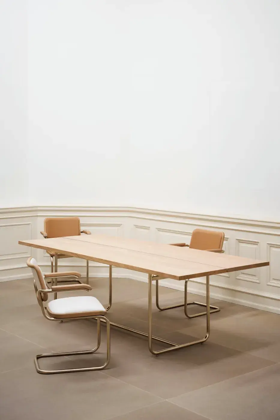 JIL SANDER AND THONET FURNITURE COLLECTION image of the Jil Sander and Thonet JS. THONET furniture collection expansion, detailing the S 411 chair and S 1070 table.