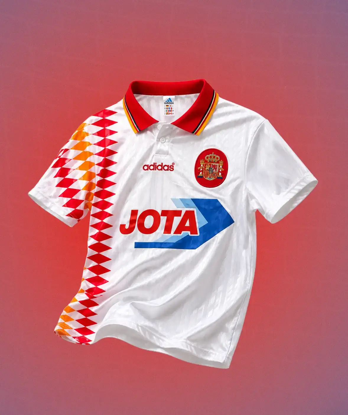 JOTA RELEASES VINTAGE JERSEY WORLD CUP REWORKS image details the release of the JOTA upcycled vintage football jersey collection on June 7 2026. (image 7 of 12)