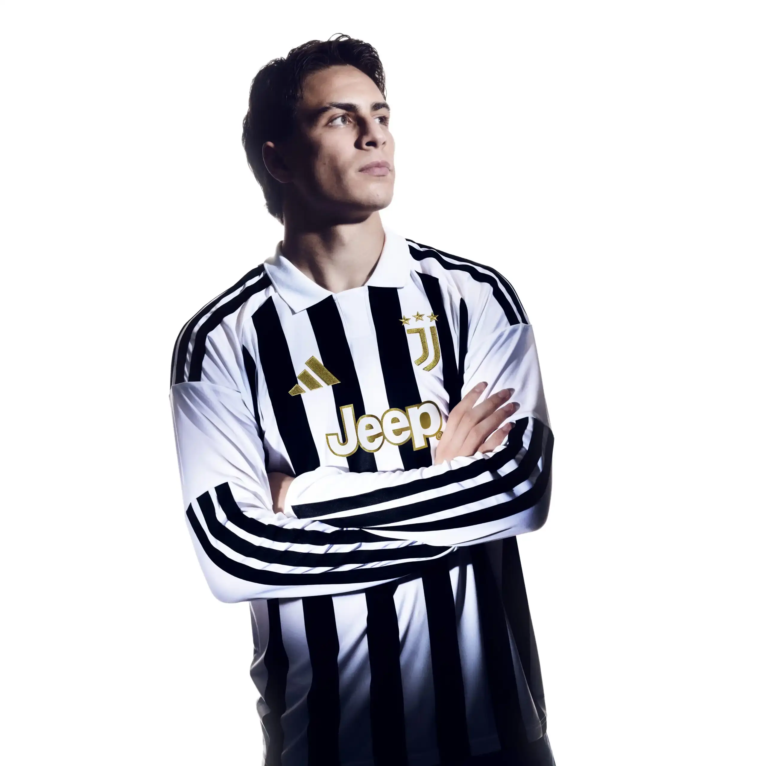 JUVENTUS 2026 2027 ADIDAS HOME KIT DETAILS image describes the new 2026 2027 Juventus home kit by Adidas focusing on the striped design and polo collar. (image 9 of 10)