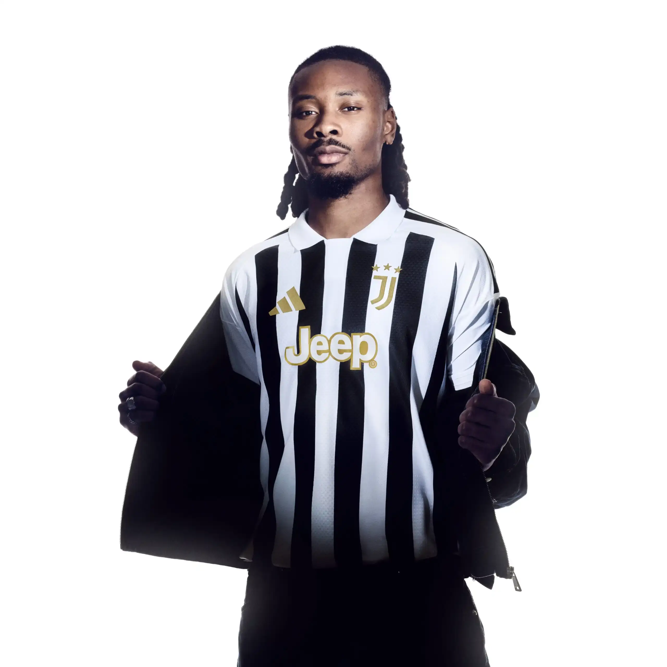 JUVENTUS 2026 2027 ADIDAS HOME KIT DETAILS image describes the new 2026 2027 Juventus home kit by Adidas focusing on the striped design and polo collar. (image 10 of 10)