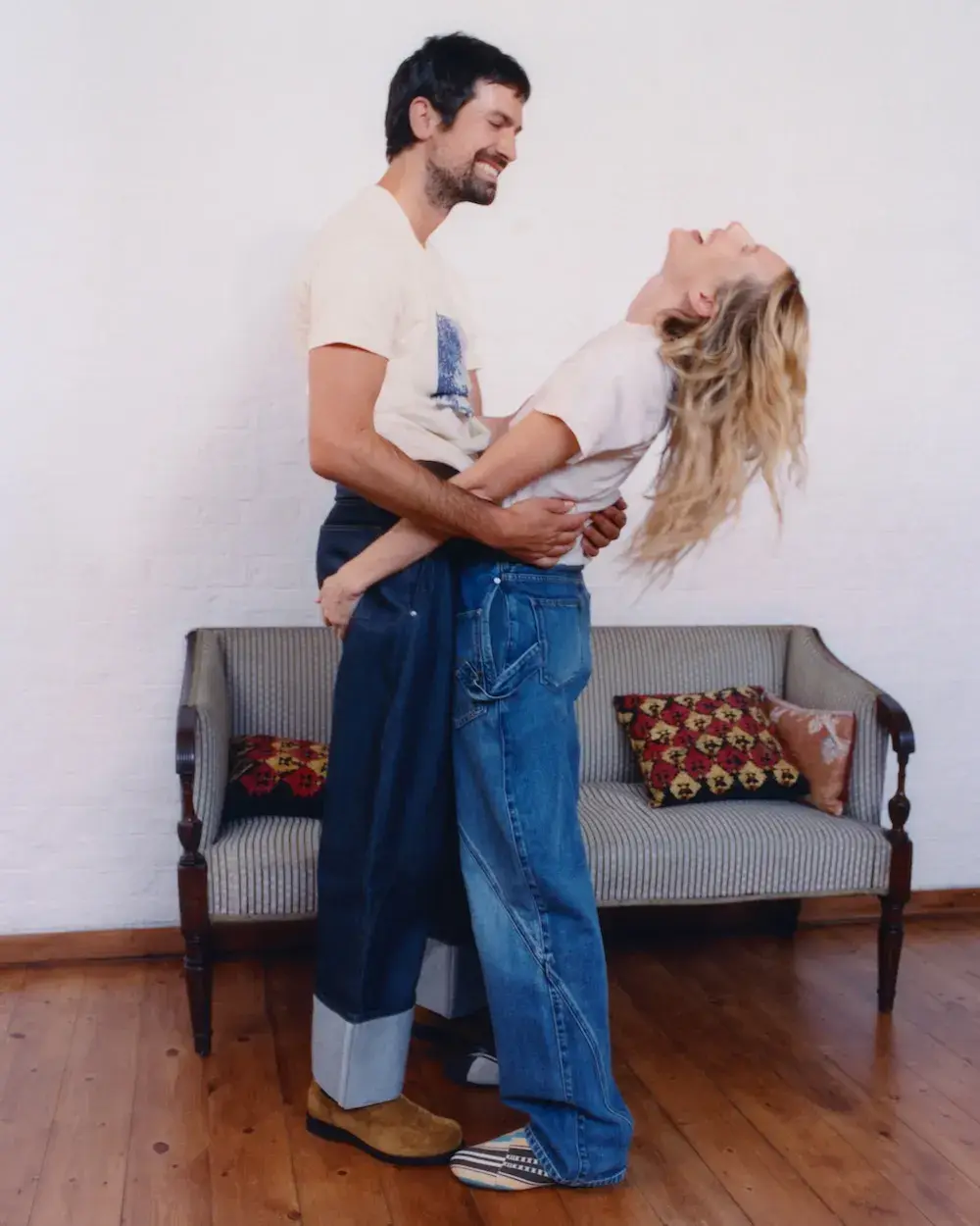 JW ANDERSON TWISTED DENIM CAMPAIGN image the JW Anderson Twisted Denim collection and campaign featuring Dree Hemingway and Nick Delli Santi. (image 4 of 11)