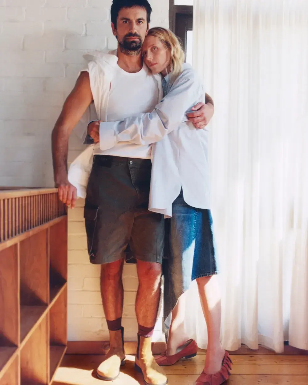 JW ANDERSON TWISTED DENIM CAMPAIGN image the JW Anderson Twisted Denim collection and campaign featuring Dree Hemingway and Nick Delli Santi. (image 8 of 11)
