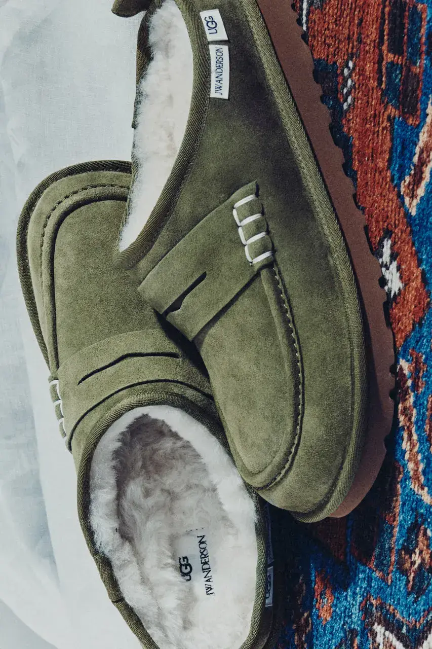 JW ANDERSON AND UGG RELEASE FOOTWEAR COLLABORATION image detailing the JW Anderson and UGG footwear collaboration launch on October 15 featuring musician Blood Orange. (image 2 of 8)