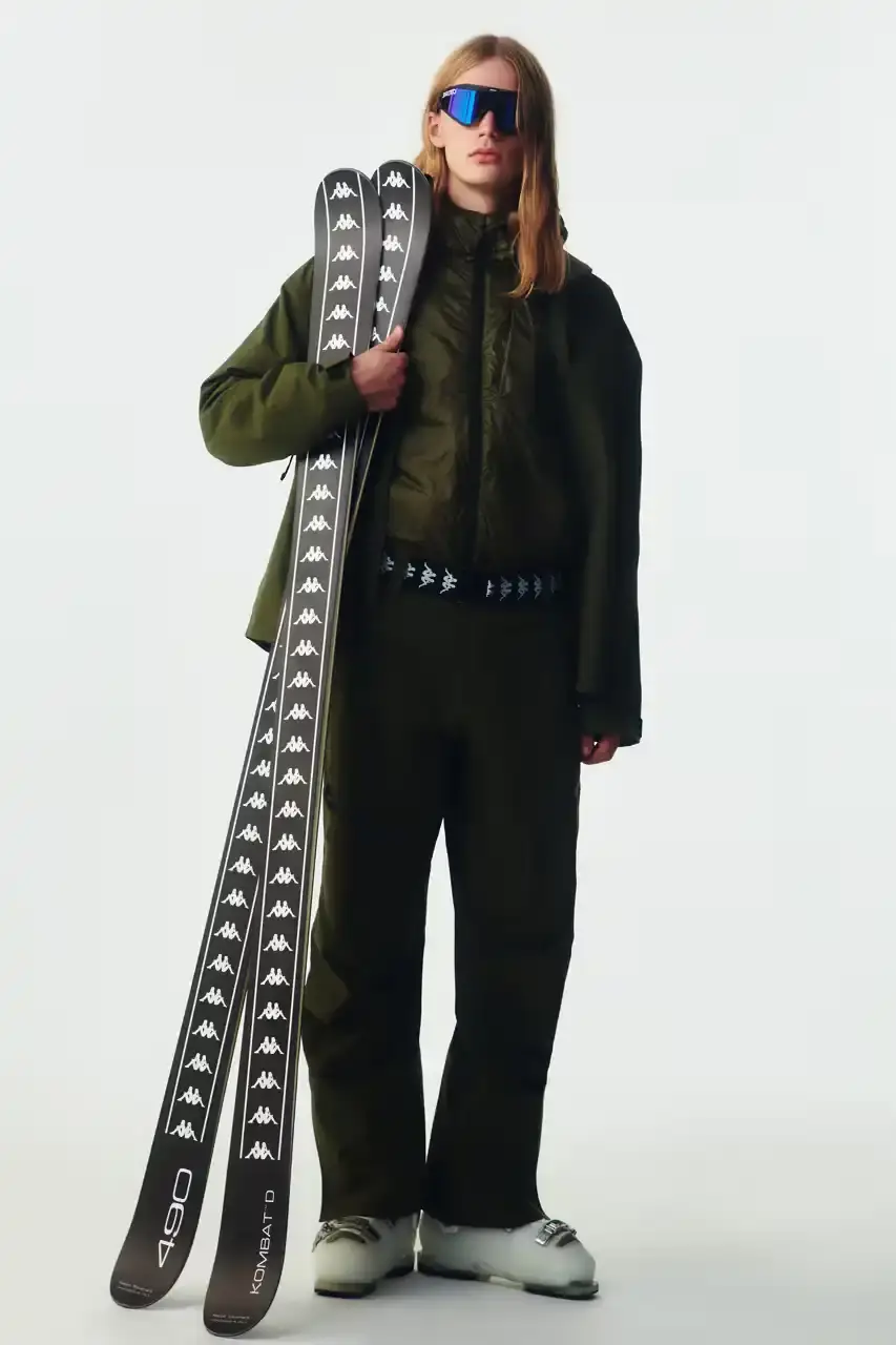 KAPPA LAUNCHES THREE-TIER SKI COLLECTION Italian sportswear brand Kappa introduces Fall/Winter 2025 ski collection organized into three performance tiers with signature 222Banda stripe detailing. (image 15 of 16)