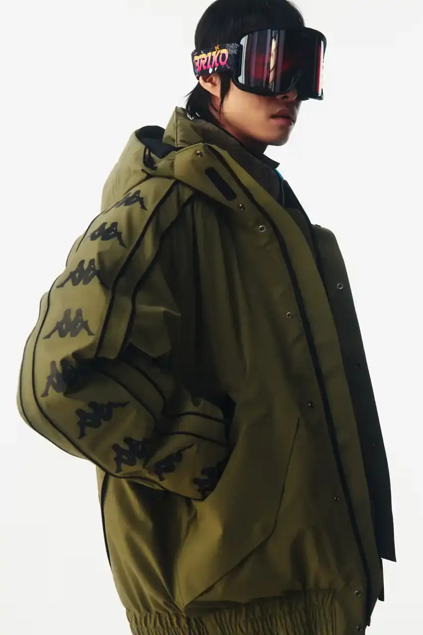 KAPPA LAUNCHES THREE-TIER SKI COLLECTION Italian sportswear brand Kappa introduces Fall/Winter 2025 ski collection organized into three performance tiers with signature 222Banda stripe detailing. (image 16 of 16)
