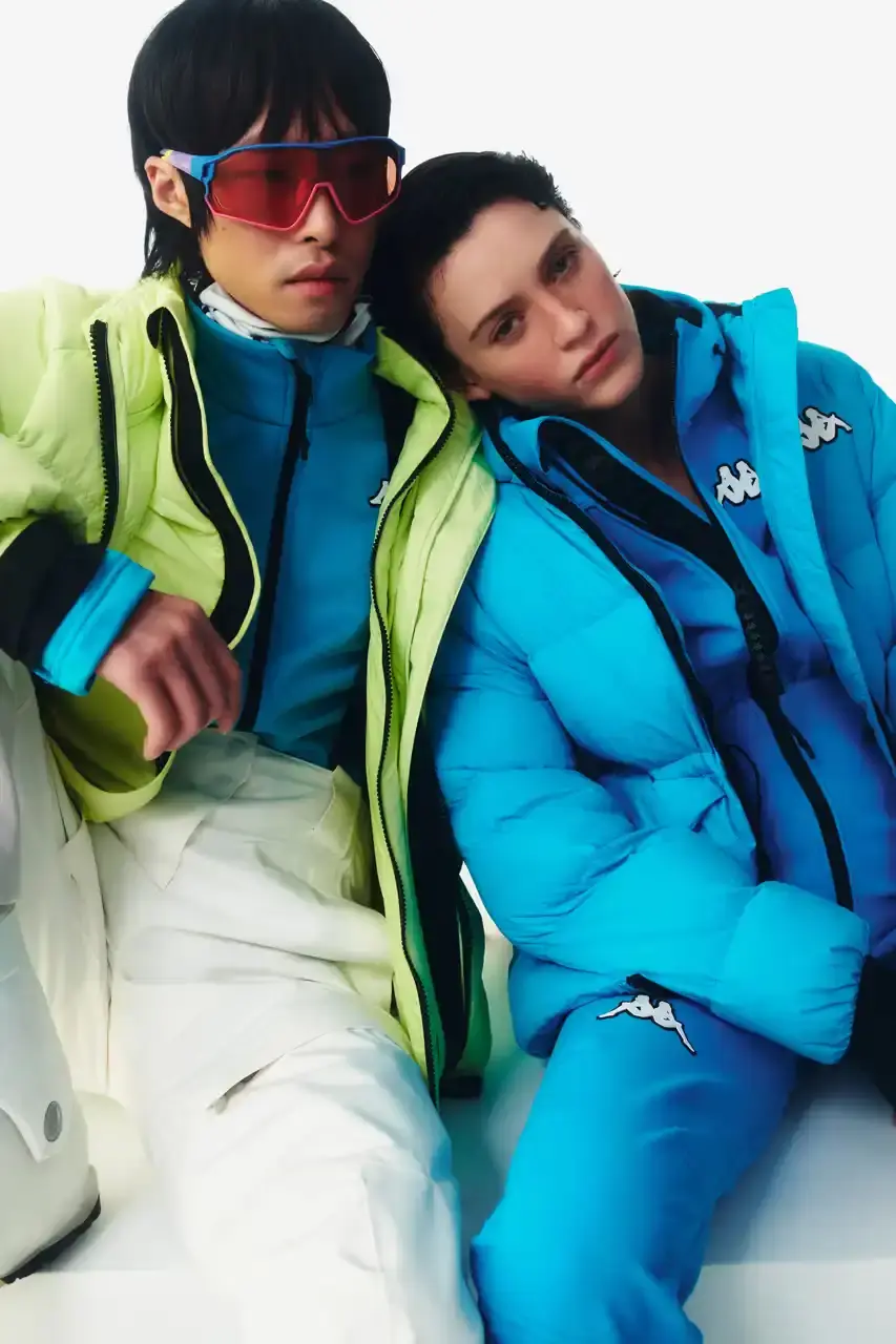 KAPPA LAUNCHES THREE-TIER SKI COLLECTION Italian sportswear brand Kappa introduces Fall/Winter 2025 ski collection organized into three performance tiers with signature 222Banda stripe detailing. (image 7 of 16)