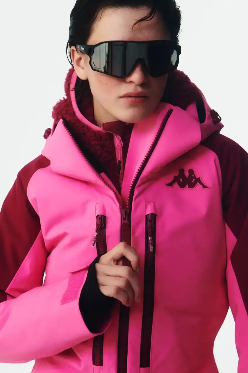 KAPPA LAUNCHES THREE-TIER SKI COLLECTION Italian sportswear brand Kappa introduces Fall/Winter 2025 ski collection organized into three performance tiers with signature 222Banda stripe detailing. (image 8 of 16)