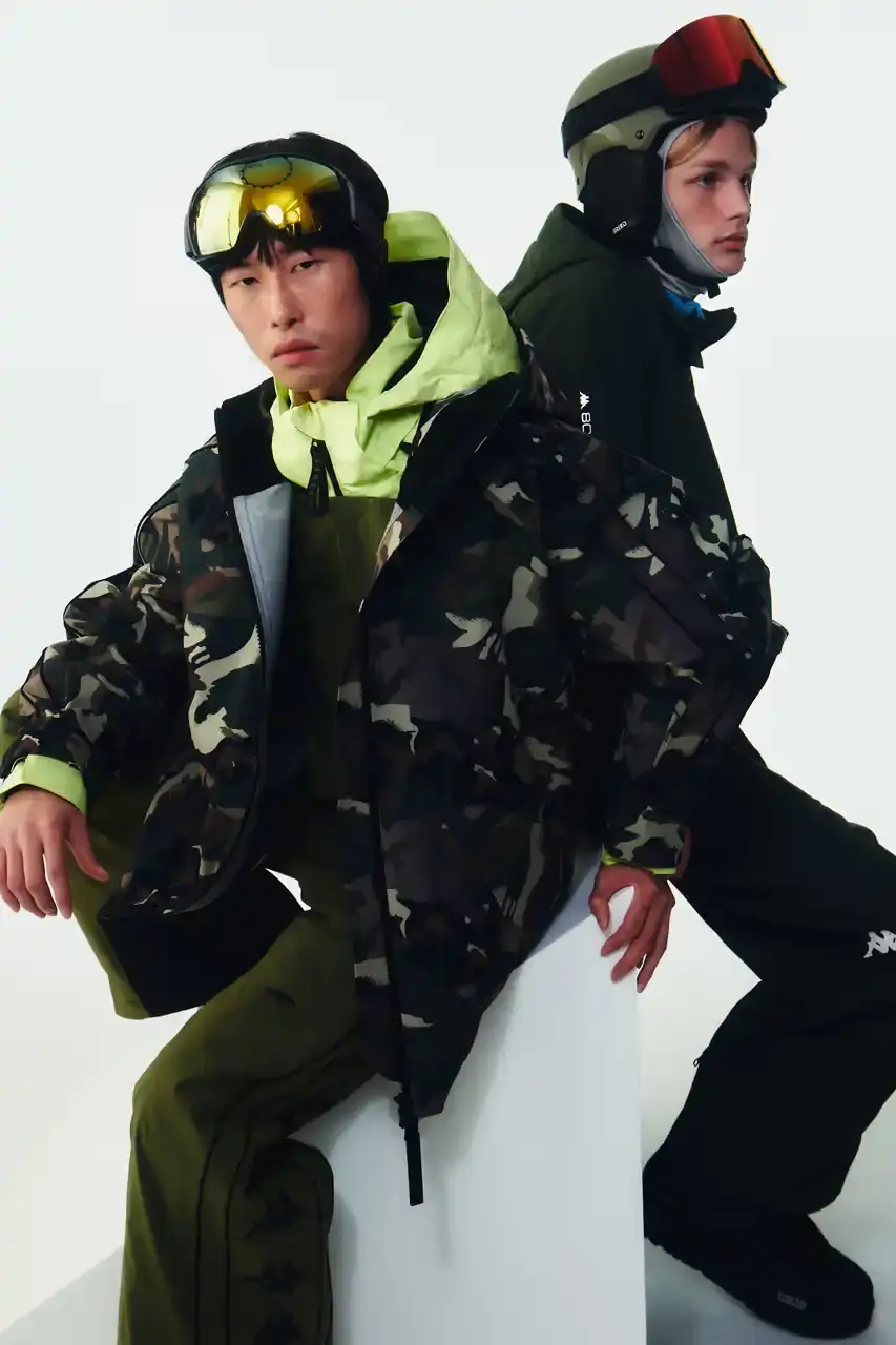 KAPPA LAUNCHES THREE-TIER SKI COLLECTION Italian sportswear brand Kappa introduces Fall/Winter 2025 ski collection organized into three performance tiers with signature 222Banda stripe detailing. (image 13 of 16)