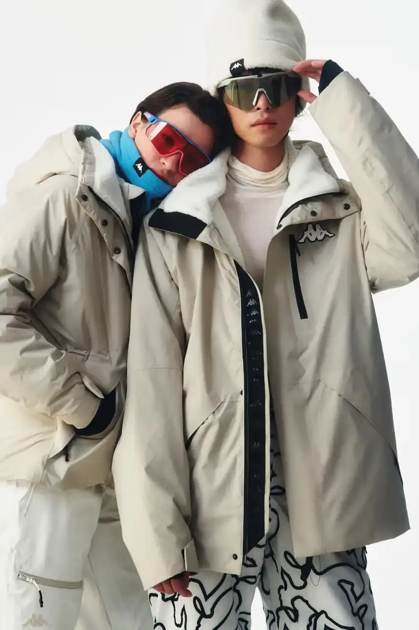 KAPPA LAUNCHES THREE-TIER SKI COLLECTION Italian sportswear brand Kappa introduces Fall/Winter 2025 ski collection organized into three performance tiers with signature 222Banda stripe detailing. (image 10 of 16)