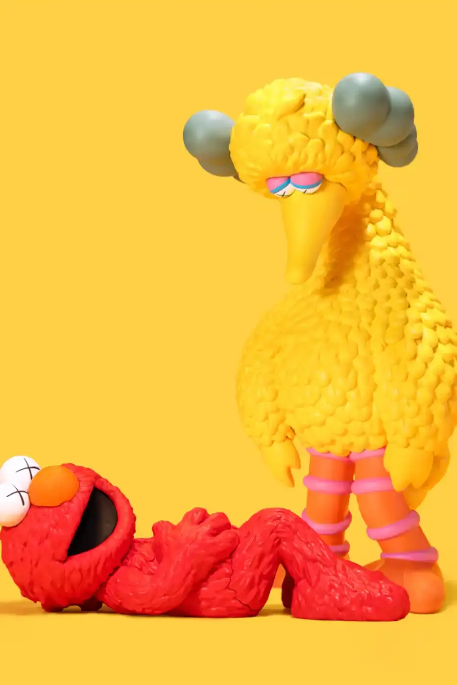 KAWS AND ALLRIGHTSRESERVED LAUNCH SESAME STREET FIGURES image about new KAWS and AllRightsReserved collaboration featuring Sesame Street character vinyl figures with distinctive X-eyes aesthetic, available for pre-order October 16. (image 8 of 14)