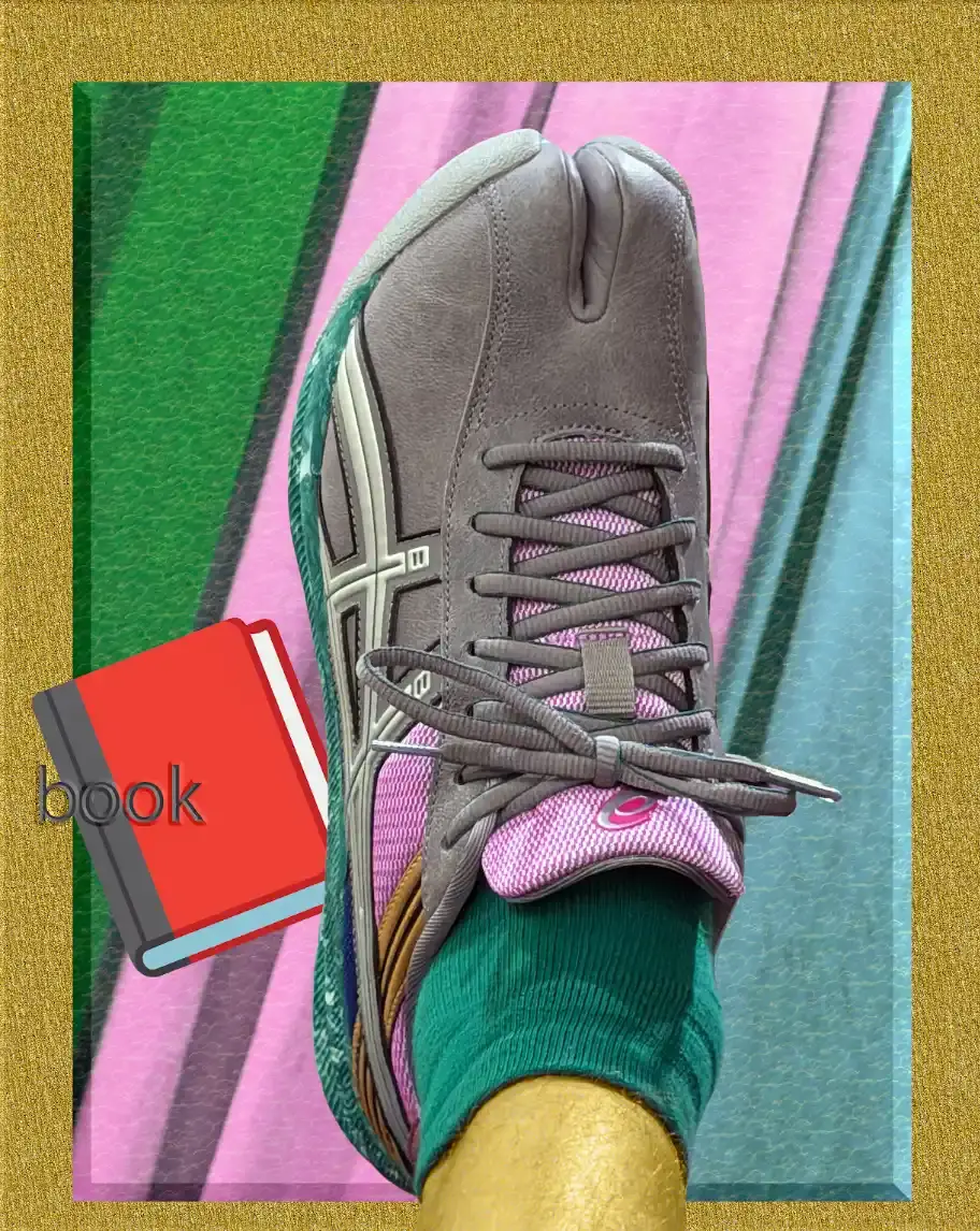 KIKO KOSTADINOV ASICS LYASA FF II PAIRS BROGUE AND TRAIL image about the Kiko Kostadinov and ASICS LYASA FF II tabi shoe, covering the brogue and trail design, colourways, release details and price. (image 5 of 5)