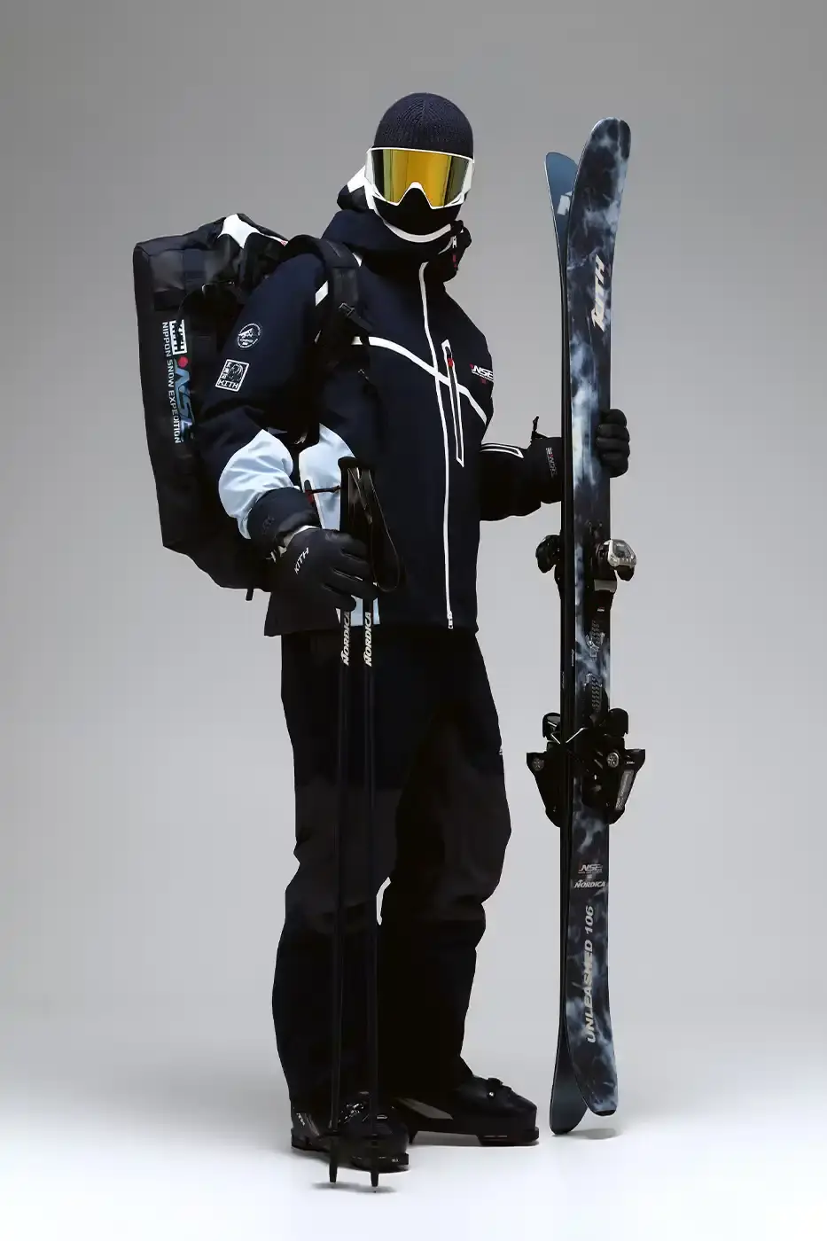 KITH AND COLUMBIA LAUNCH ALPINE COLLECTION Kith for Columbia NSE collection featuring technical ski jackets, snowboards, and alpine equipment inspired by Japanese mountain landscapes.