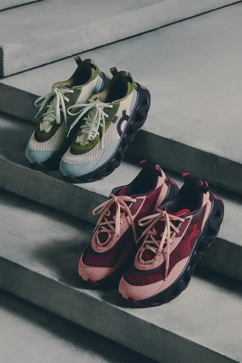 KITH AND ON RELEASE THE K-TECH 3 SNEAKER LINE image of the Kith and On K-Tech 3 sneakers displaying textured mesh and suede construction. (image 8 of 15)