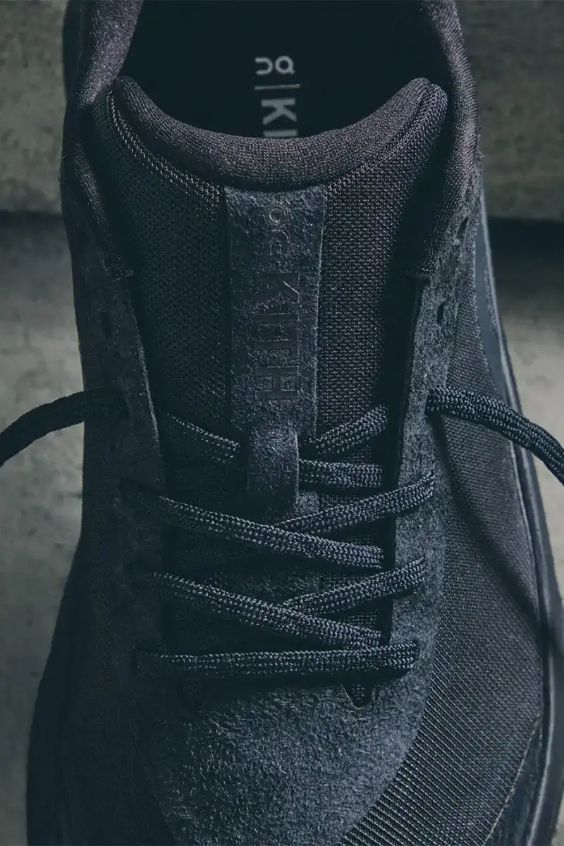 KITH AND ON RELEASE THE K-TECH 3 SNEAKER LINE image of the Kith and On K-Tech 3 sneakers displaying textured mesh and suede construction. (image 6 of 15)