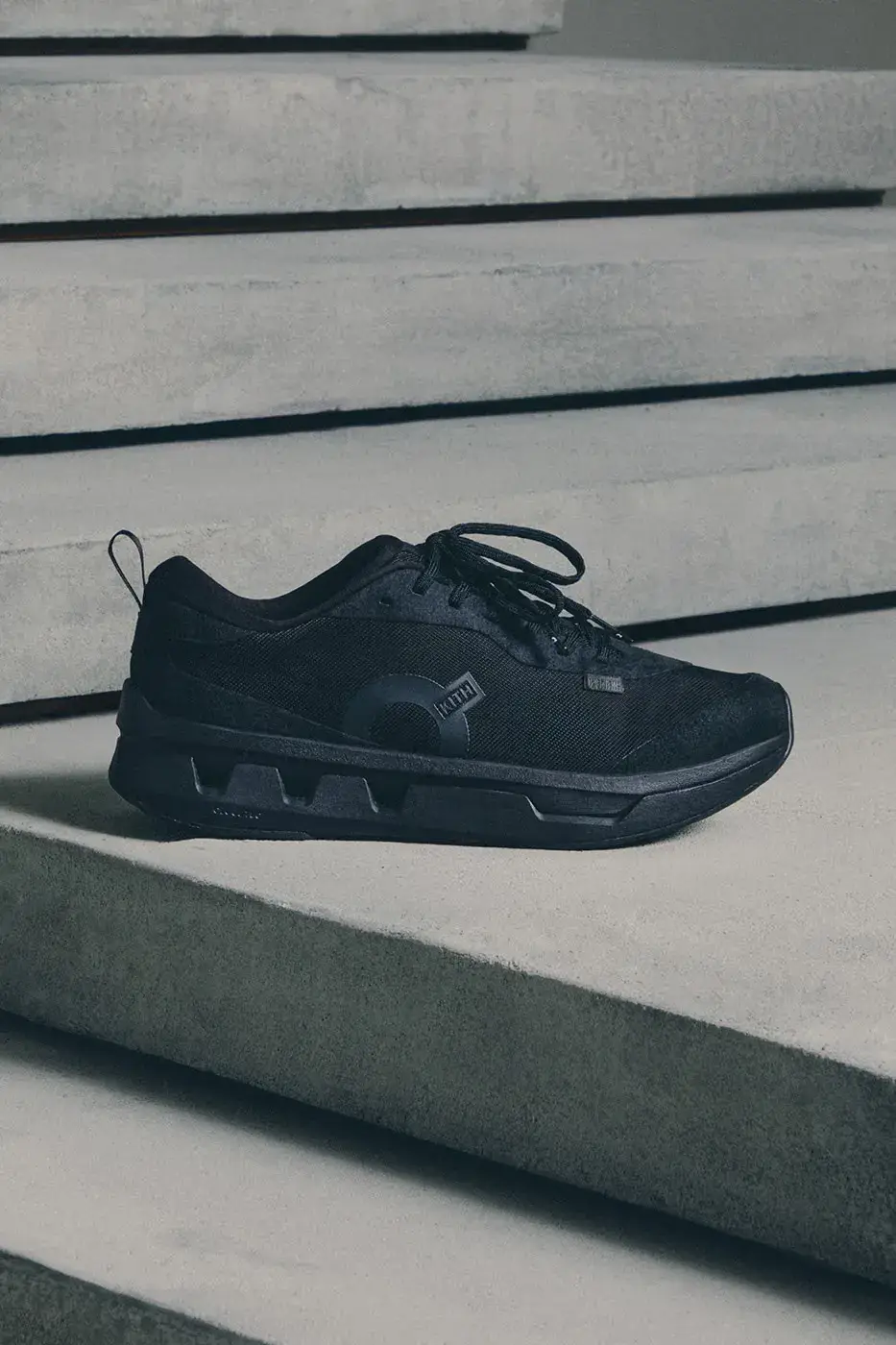 KITH AND ON RELEASE THE K-TECH 3 SNEAKER LINE image of the Kith and On K-Tech 3 sneakers displaying textured mesh and suede construction. (image 5 of 15)
