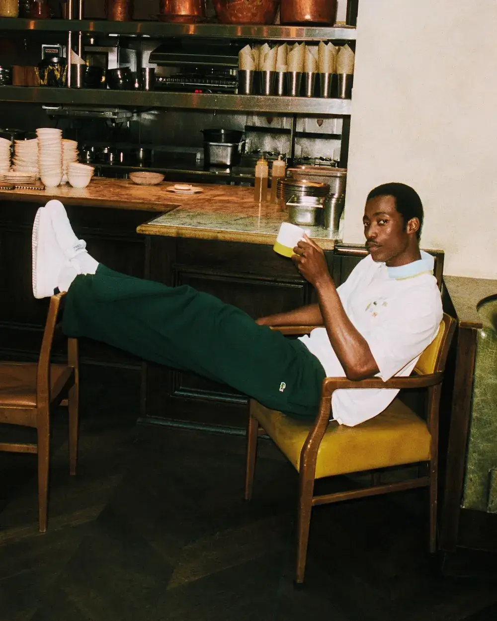 LACOSTE AND THE HOXTON LAUNCH ROOM SERVICE COLLECTION The Hoxton and Lacoste release a seven-piece apparel collection. Guests purchase items directly from their rooms at 19 hotel locations globally. (image 4 of 6)