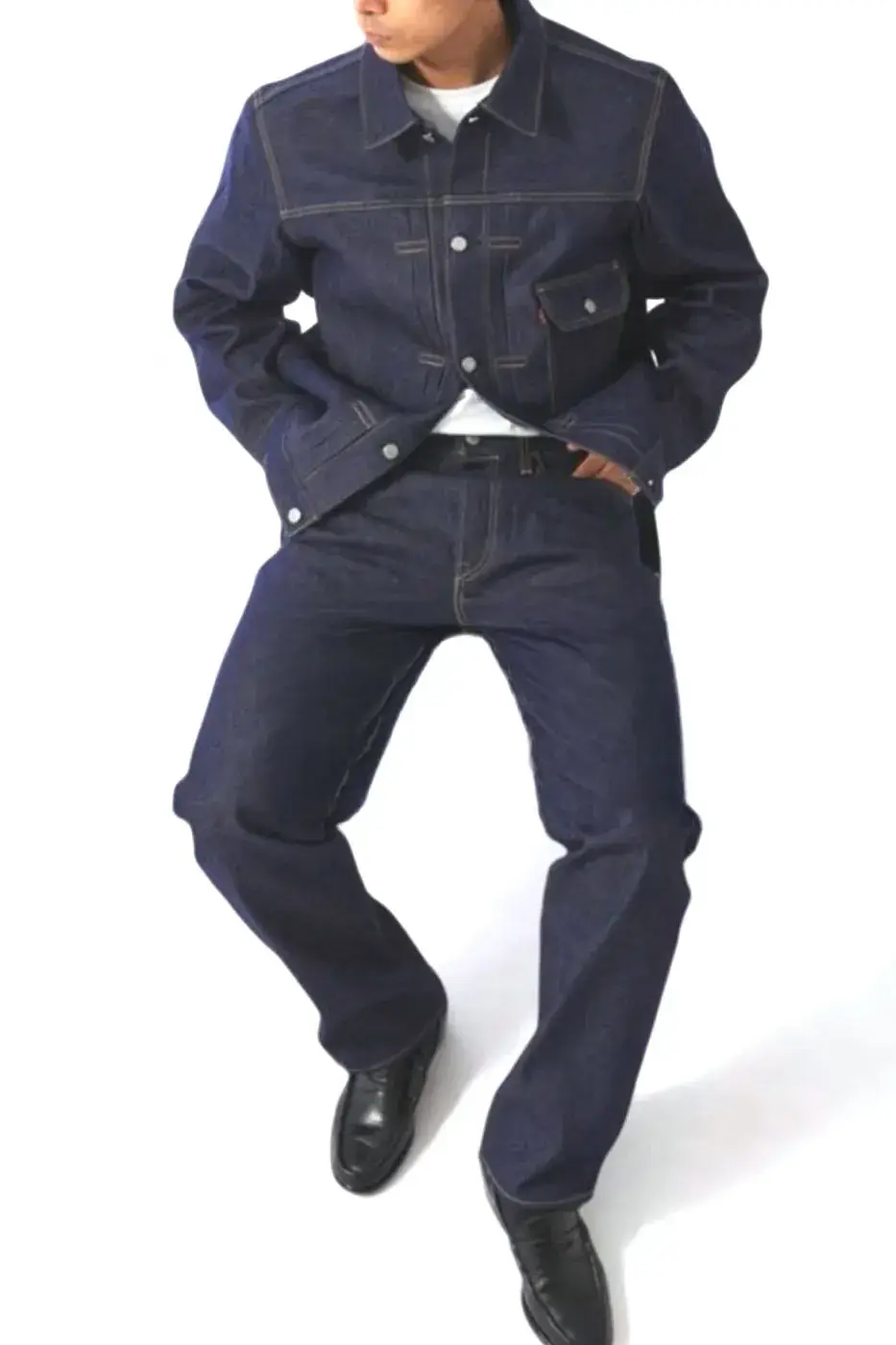 LEVI'S X JOURNAL STANDARD RELUME DENIM LINE image of the Levi's and JOURNAL STANDARD relume Japanese rigid denim collaboration, including jacket specifications, jean details, and release dates. (image 6 of 8)