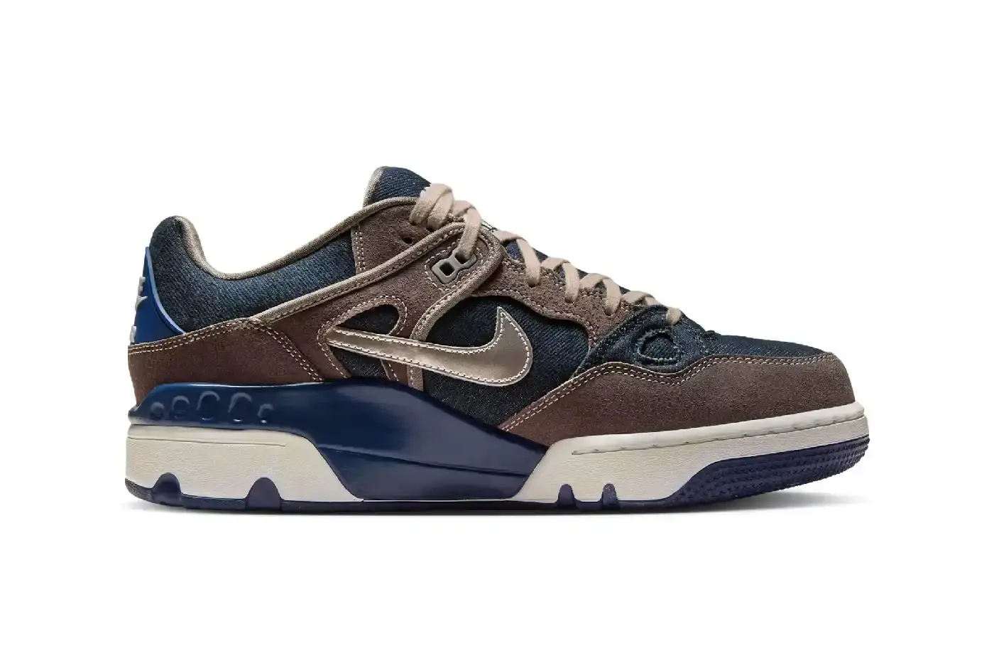 LEVI'S, NIGO, NIKE RELEASE AIR FORCE 3 LOW Levi's, NIGO, and Nike collaborate on the Air Force 3 Low sneaker, releasing October 16 in Olive Grey and Enigma Stone colorways with denim uppers. (image 8 of 13)