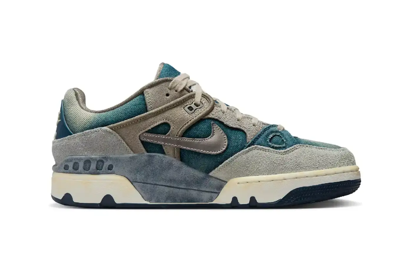 LEVI'S, NIGO, NIKE RELEASE AIR FORCE 3 LOW Levi's, NIGO, and Nike collaborate on the Air Force 3 Low sneaker, releasing October 16 in Olive Grey and Enigma Stone colorways with denim uppers. (image 2 of 13)