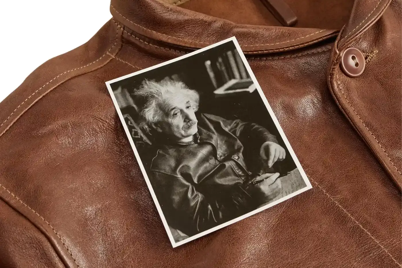 LEVI'S REPRODUCES EINSTEIN'S 1935 LEATHER JACKET Levi's Vintage Clothing produces a limited run of 800 reproductions of Albert Einstein's 1935 Menlo Cossack Leather Jacket, preserving the original design details and historical significance.