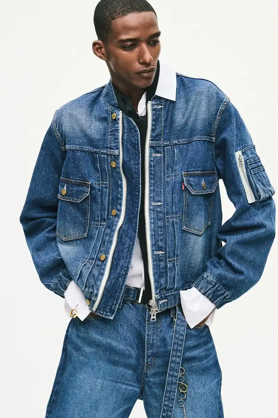 LEVI'S AND SACAI RELEASE THIRD DENIM COLLECTION image details the third denim release between Levi's and sacai, including garment specifications, pricing, and global retail launch dates.