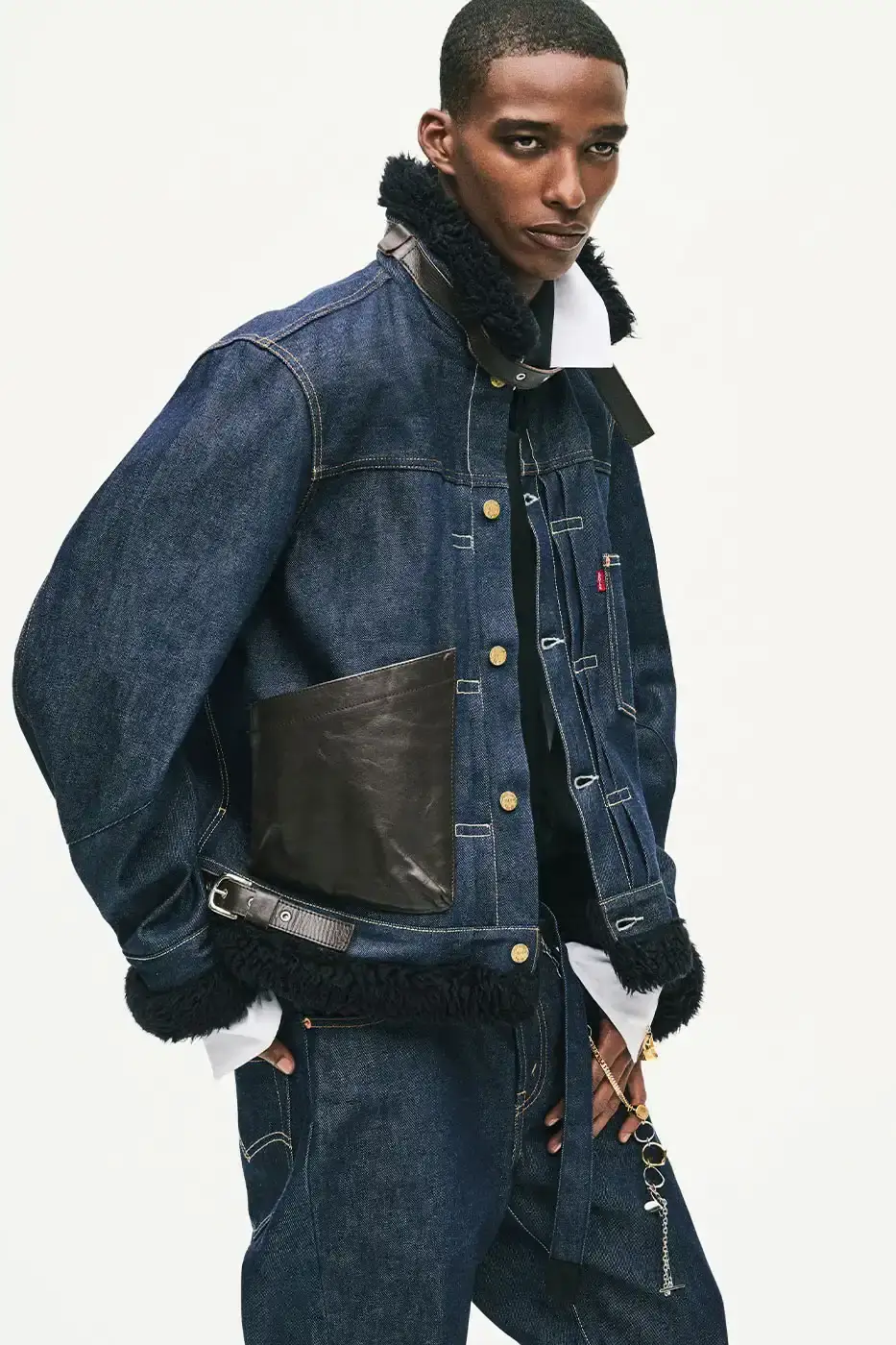 LEVI'S AND SACAI RELEASE THIRD DENIM COLLECTION image details the third denim release between Levi's and sacai, including garment specifications, pricing, and global retail launch dates. (image 8 of 10)