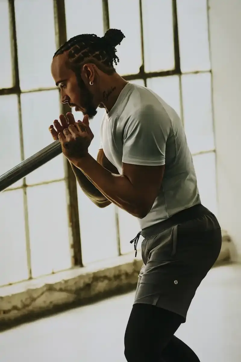 LULULEMON WINTER TRAIN CAMPAIGN 25 WITH LEWIS HAMILTON Lululemon unveils Winter Train Campaign 25 collection with Lewis Hamilton, Kayla Jeter, and Amotti, focusing on performance fabrics and conscious movement. (image 4 of 4)