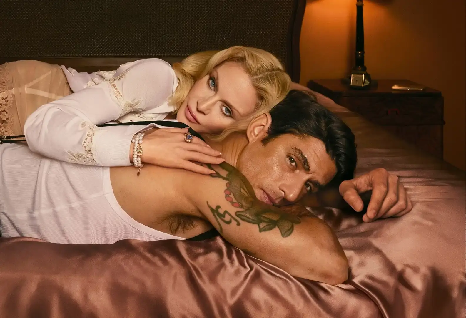 image about Madonna's performance of an Italian song for a luxury fashion house Dolce&Gabbana fragrance advertisement.