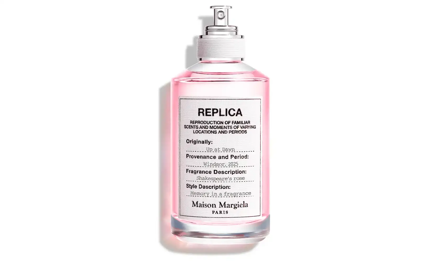 image detailing the new Maison Margiela Replica fragrance named Up At Dawn including olfactory notes and purchasing options. (image 2 of 2)