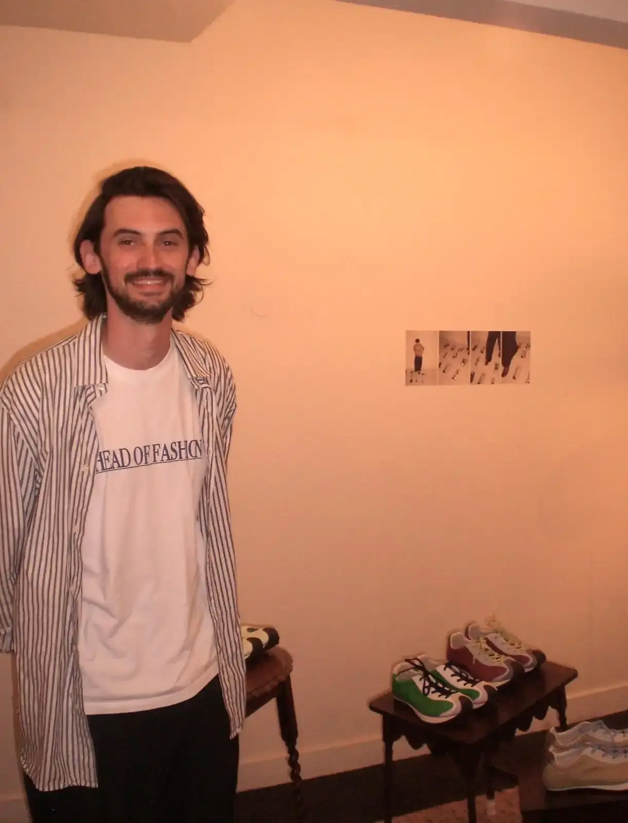 image about French footwear designer Martin Sallières, who has launched his own shoe label in Stockholm after designing for brands like Filling Pieces and Sunnei. The piece covers his design philosophy focused on precise proportions and honest craftsmanship, his journey from working for established brands to creating his own collection, and his plans for direct-to-consumer sales launching in early 2026. The article emphasizes his deliberate, unhurried approach to building a brand in contrast to the fast-paced fashion industry, highlighting his unisex designs that include sneakers with unique proportions and sandals inspired by personal memories. (image 2 of 4)