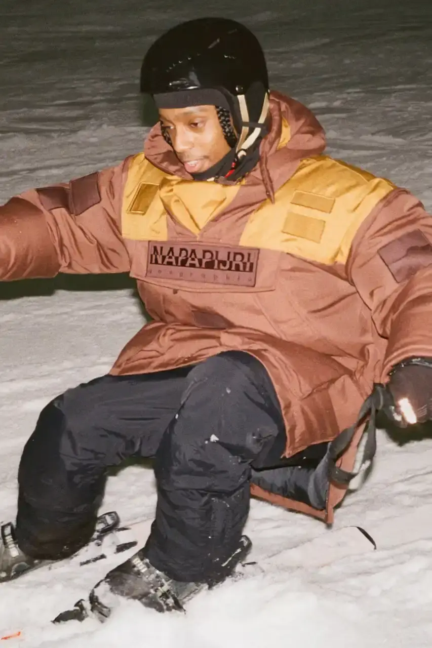 MARTINE ROSE AND NAPAPIJRI RELEASE SECOND FW25 COLLECTION Article about the second fashion collaboration between Martine Rose and Napapijri for Fall/Winter 2025, featuring technical outerwear and floral patterns.