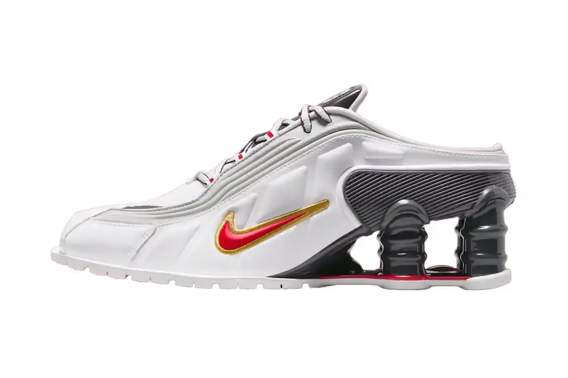 MARTINE ROSE NIKE SHOX MR4 MULE DROPS HOLIDAY 2025 Martine Rose and Nike release the Shox MR4 Mule in two colorways this Holiday 2025 for $200 USD.