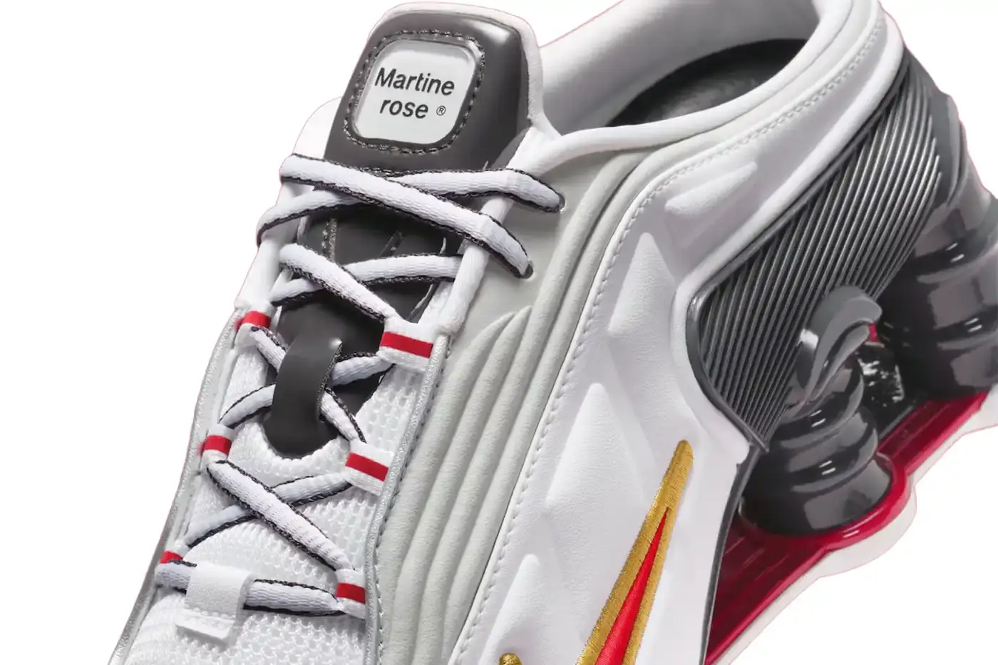 MARTINE ROSE NIKE SHOX MR4 MULE DROPS HOLIDAY 2025 Martine Rose and Nike release the Shox MR4 Mule in two colorways this Holiday 2025 for $200 USD. (image 7 of 9)
