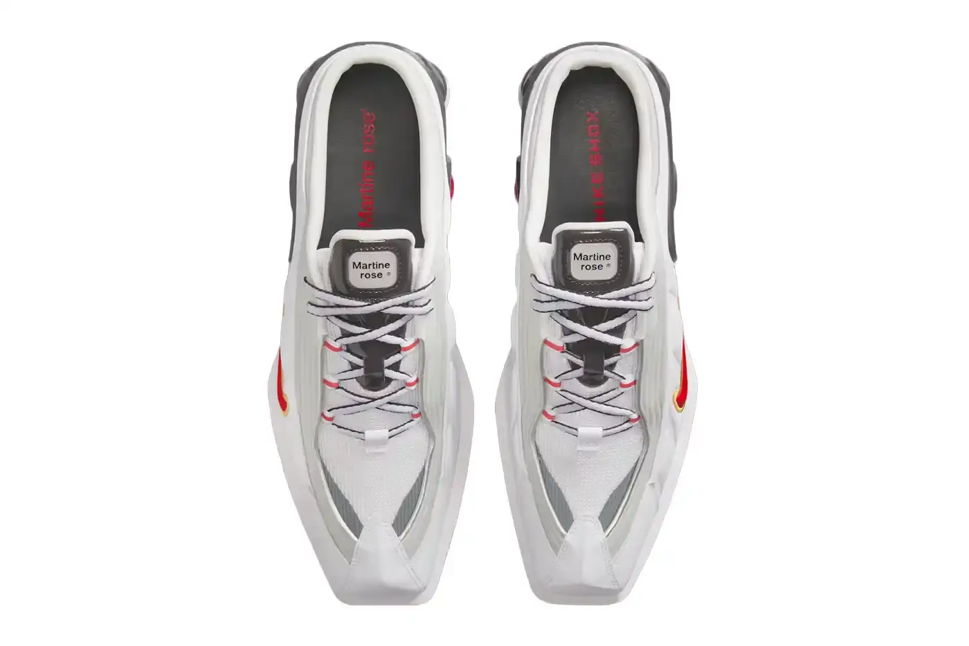MARTINE ROSE NIKE SHOX MR4 MULE DROPS HOLIDAY 2025 Martine Rose and Nike release the Shox MR4 Mule in two colorways this Holiday 2025 for $200 USD. (image 4 of 9)