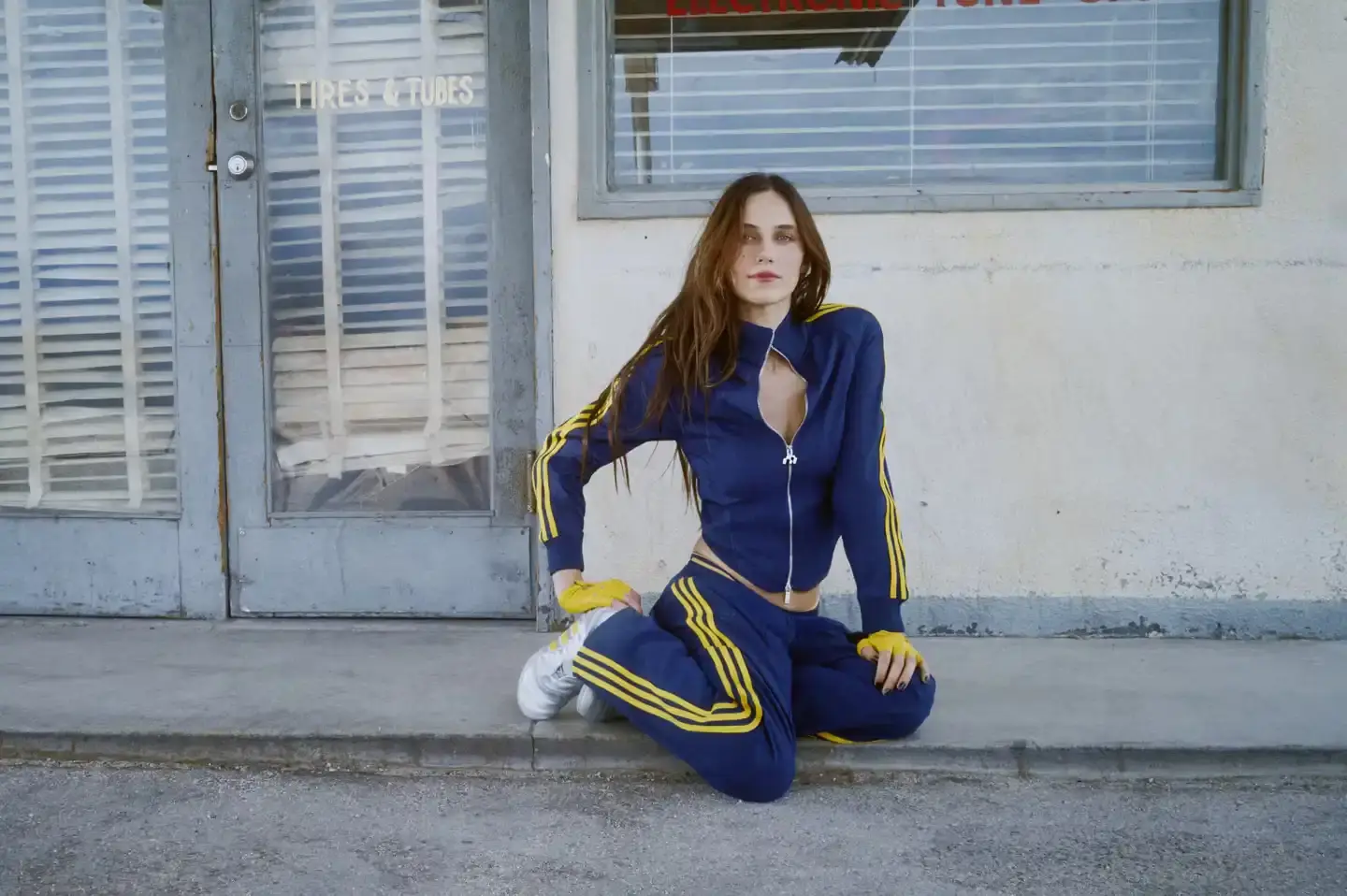 MIAOU TEAMS WITH ADIDAS ORIGINALS Fashion brand Miaou partners with adidas Originals to launch a collection combining contemporary style with vintage motorsport aesthetics, modeled by Gabbriette and Devon Lee Carlson. (image 18 of 19)