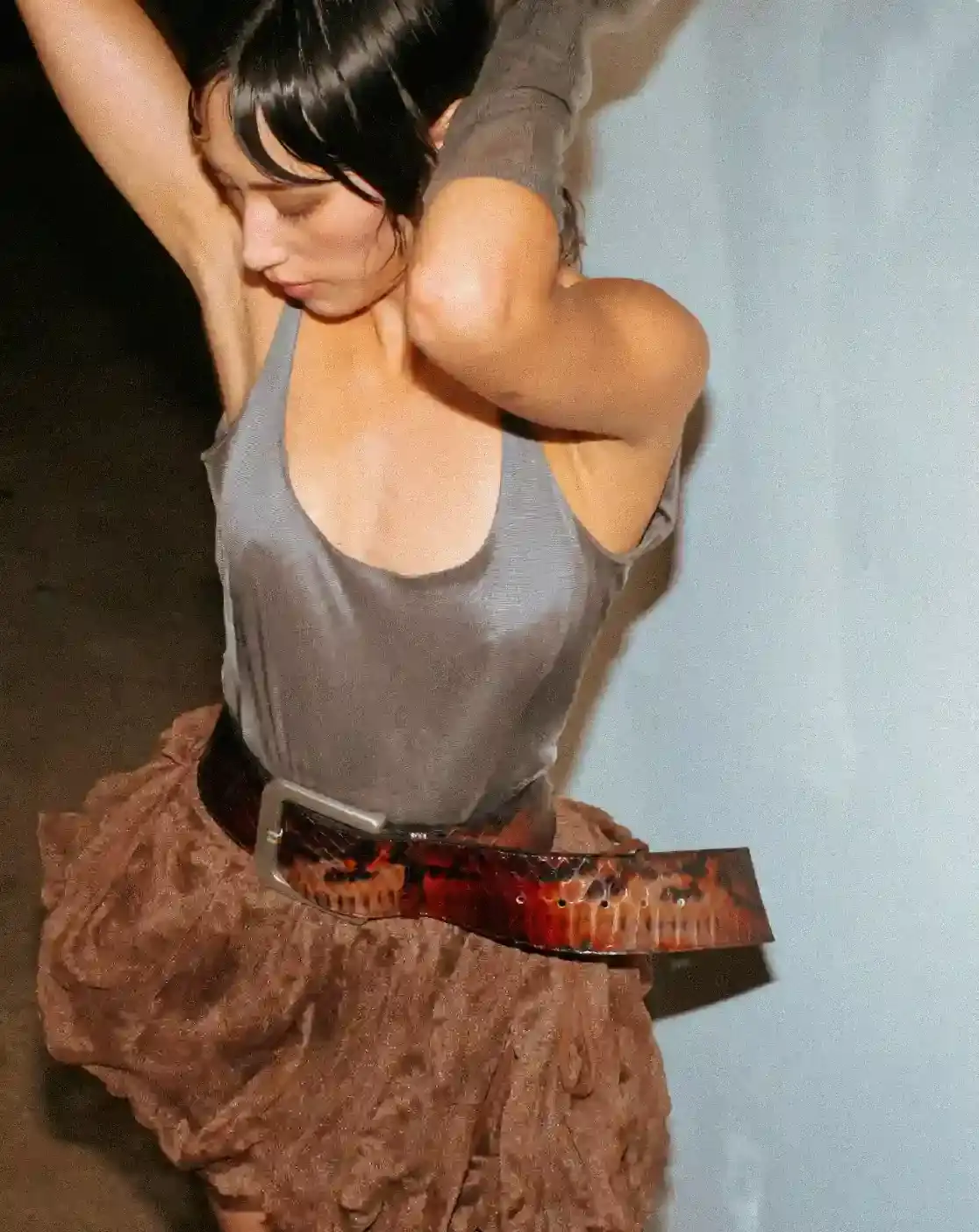 MIISTA SS26 COMBINES TECHNO MUSIC AND GARMENT MENDING An image about on the Miista Spring/Summer 2026 launch in Los Angeles. The text details the music performances and the live garment mending station at The Evans Group factory. (image 10 of 10)