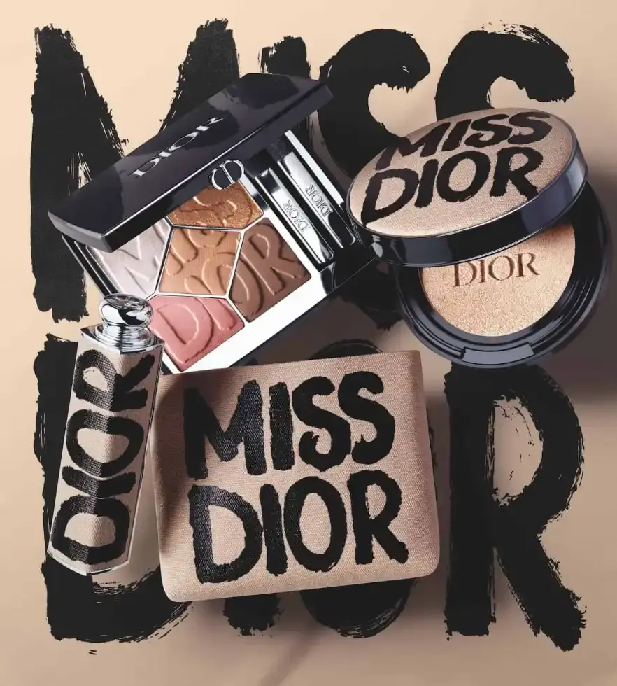 MISS DIOR LAUNCHES PINK-FOCUSED AUTUMN COLLECTION image about Dior's new makeup collection featuring three color-themed product lines designed by Peter Philips. Includes details about formulas, packaging, and campaign models for the autumn 2025 Miss Dior release. (image 4 of 6)