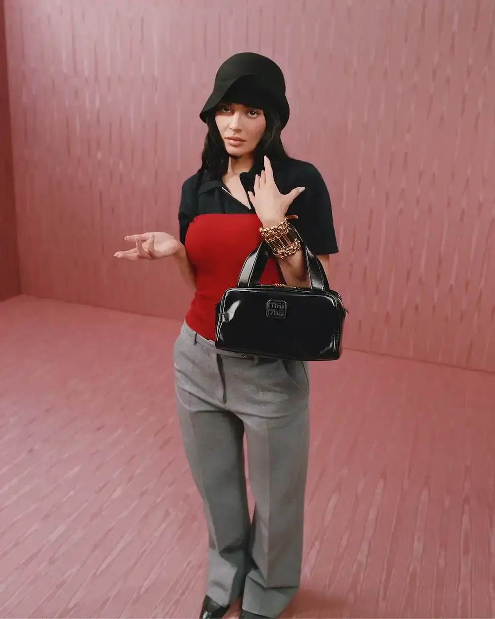 MIU MIU FEATURES KYLIE JENNER IN FALL 2025 CAMPAIGN image about Miu Miu's latest advertising campaign featuring seven diverse women including Kylie Jenner, exploring gender-neutral fashion design through pastel colors and fluid silhouettes for the fall/winter 2025 collection. (image 3 of 6)